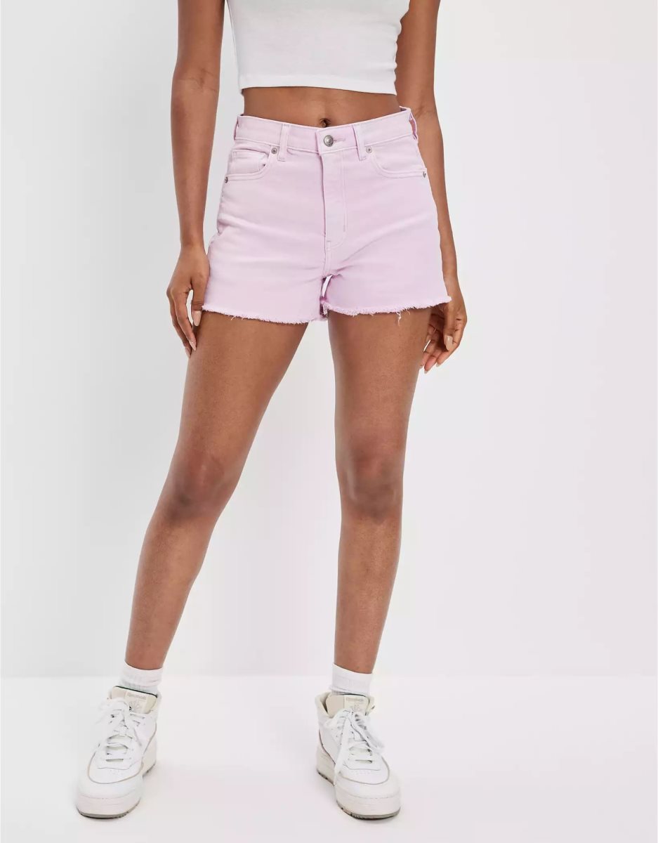 Shorts American Eagle AE Stretch Twill Mom Lavande Femme | FDB-46603890